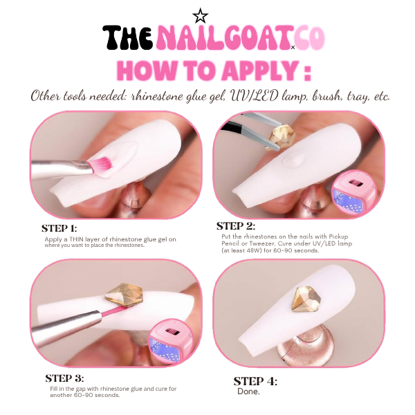 TheNailGoatCo 1000 PCS Champagne AB Crystal Nail Tray