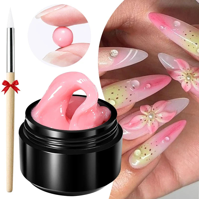 BORN PRETTY 15ml Clear Non Stick Hand Extension Gel 3D Shaping Sculpting Carving Nail Art Solid Hard Gel for Fake Nail
