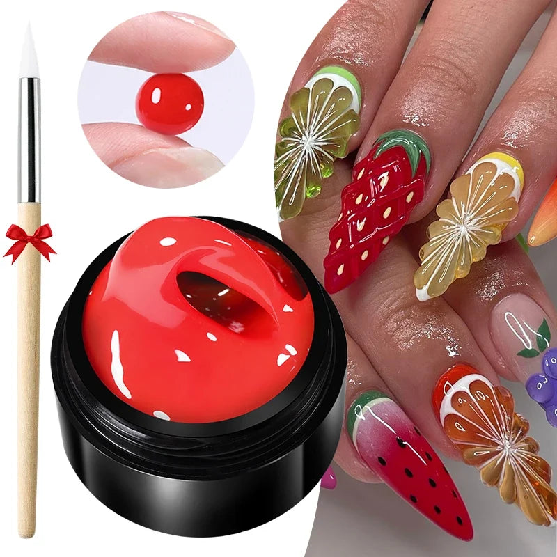 BORN PRETTY 15ml Clear Non Stick Hand Extension Gel 3D Shaping Sculpting Carving Nail Art Solid Hard Gel for Fake Nail