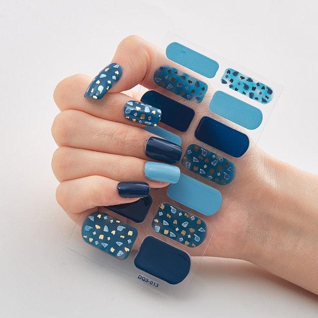 Patterned Nails With Creative Nail Polish Nail Polish Stickers Temporary Tattoos Kids Nails Art Decoration Nail Strips Shiny French Tip Guides Stickers French Nail Stickers Form Fringe Guides for Decoration Stencil Tools