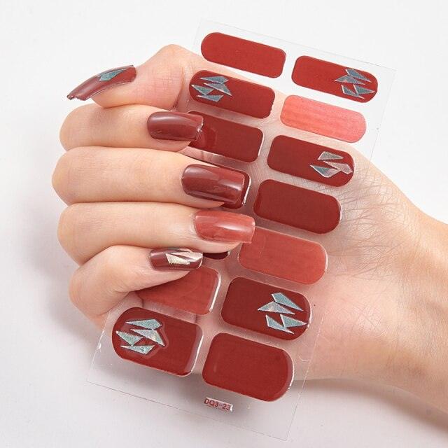 Patterned Nails With Creative Nail Polish Nail Polish Stickers Temporary Tattoos Kids Nails Art Decoration Nail Strips Shiny French Tip Guides Stickers French Nail Stickers Form Fringe Guides for Decoration Stencil Tools