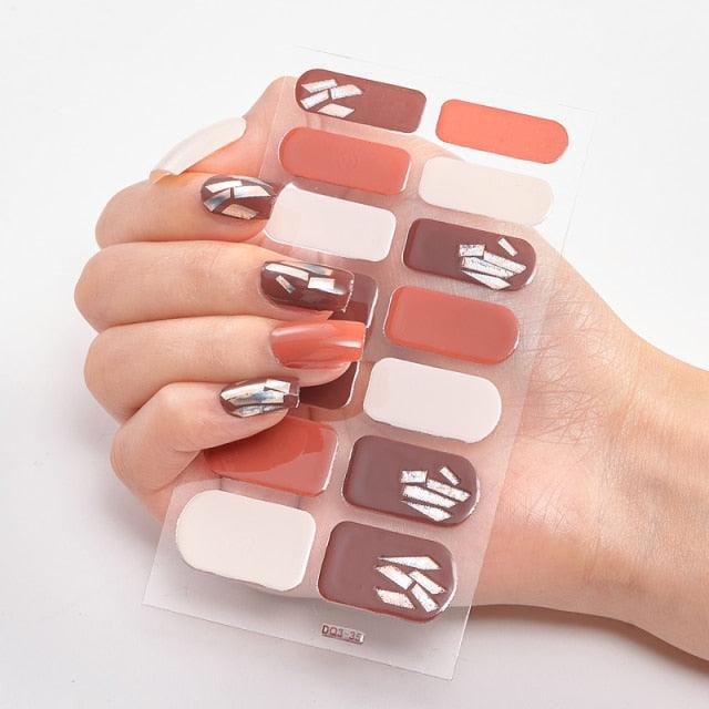 Patterned Nails With Creative Nail Polish Nail Polish Stickers Temporary Tattoos Kids Nails Art Decoration Nail Strips Shiny French Tip Guides Stickers French Nail Stickers Form Fringe Guides for Decoration Stencil Tools