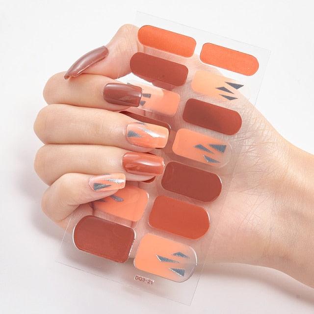 Patterned Nails With Creative Nail Polish Nail Polish Stickers Temporary Tattoos Kids Nails Art Decoration Nail Strips Shiny French Tip Guides Stickers French Nail Stickers Form Fringe Guides for Decoration Stencil Tools