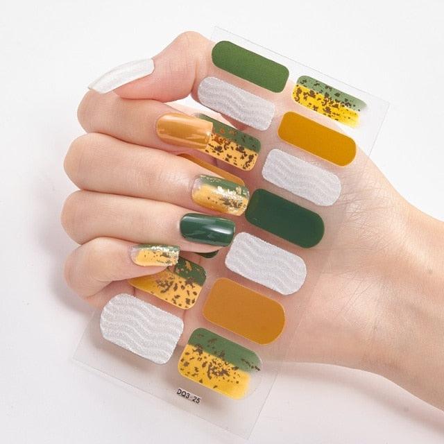 Patterned Nails With Creative Nail Polish Nail Polish Stickers Temporary Tattoos Kids Nails Art Decoration Nail Strips Shiny French Tip Guides Stickers French Nail Stickers Form Fringe Guides for Decoration Stencil Tools