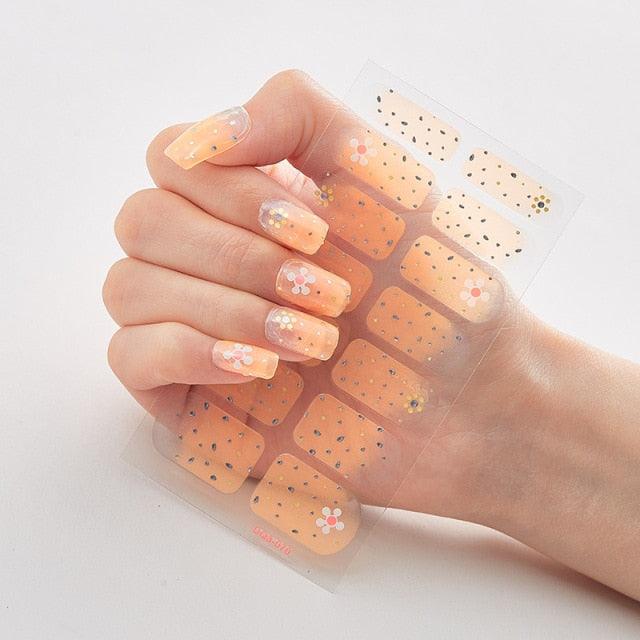 Patterned Nails With Creative Nail Polish Nail Polish Stickers Temporary Tattoos Kids Nails Art Decoration Nail Strips Shiny French Tip Guides Stickers French Nail Stickers Form Fringe Guides for Decoration Stencil Tools