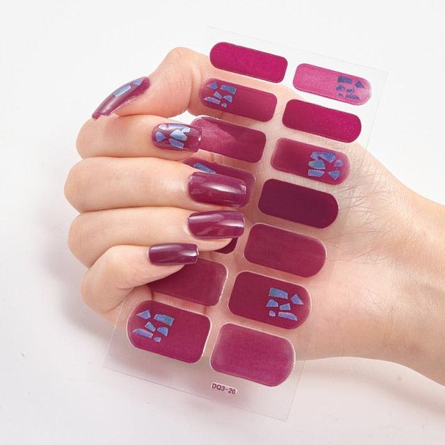 Patterned Nails With Creative Nail Polish Nail Polish Stickers Temporary Tattoos Kids Nails Art Decoration Nail Strips Shiny French Tip Guides Stickers French Nail Stickers Form Fringe Guides for Decoration Stencil Tools
