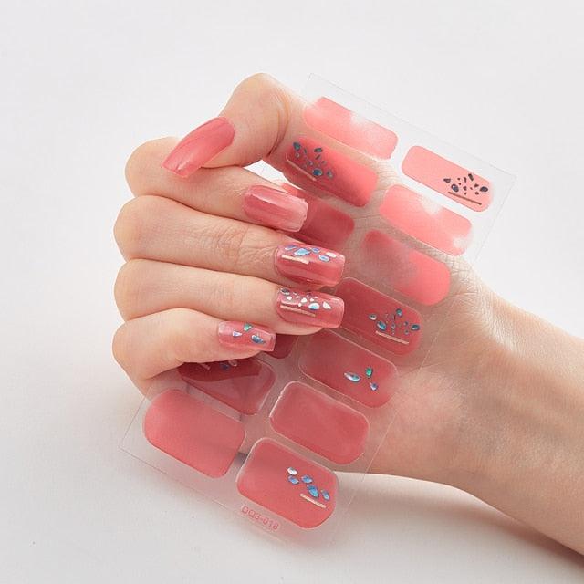 Patterned Nails With Creative Nail Polish Nail Polish Stickers Temporary Tattoos Kids Nails Art Decoration Nail Strips Shiny French Tip Guides Stickers French Nail Stickers Form Fringe Guides for Decoration Stencil Tools