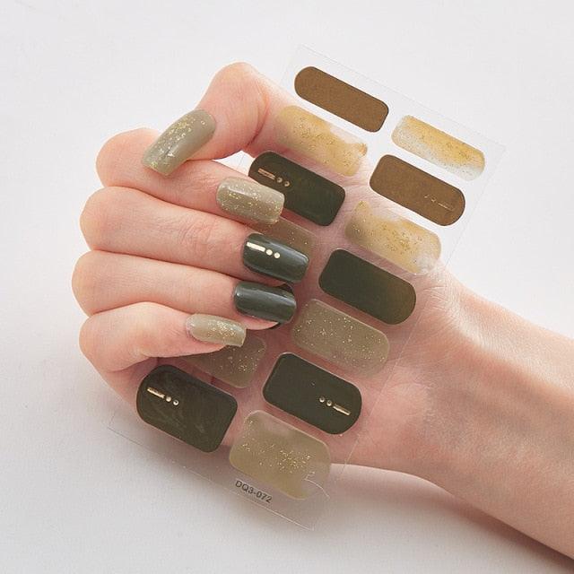 Patterned Nails With Creative Nail Polish Nail Polish Stickers Temporary Tattoos Kids Nails Art Decoration Nail Strips Shiny French Tip Guides Stickers French Nail Stickers Form Fringe Guides for Decoration Stencil Tools