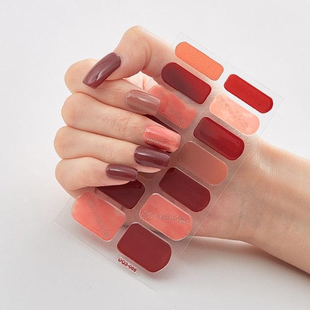 Patterned Nails With Creative Nail Polish Nail Polish Stickers Temporary Tattoos Kids Nails Art Decoration Nail Strips Shiny French Tip Guides Stickers French Nail Stickers Form Fringe Guides for Decoration Stencil Tools