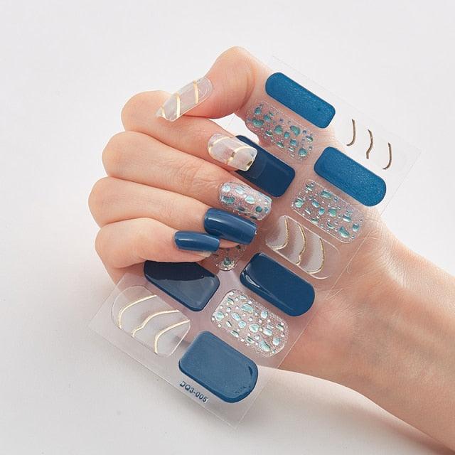 Patterned Nails With Creative Nail Polish Nail Polish Stickers Temporary Tattoos Kids Nails Art Decoration Nail Strips Shiny French Tip Guides Stickers French Nail Stickers Form Fringe Guides for Decoration Stencil Tools