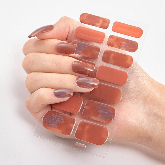 Patterned Nails With Creative Nail Polish Nail Polish Stickers Temporary Tattoos Kids Nails Art Decoration Nail Strips Shiny French Tip Guides Stickers French Nail Stickers Form Fringe Guides for Decoration Stencil Tools