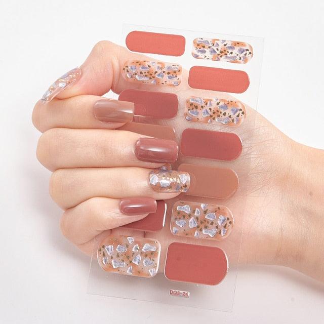 Patterned Nails With Creative Nail Polish Nail Polish Stickers Temporary Tattoos Kids Nails Art Decoration Nail Strips Shiny French Tip Guides Stickers French Nail Stickers Form Fringe Guides for Decoration Stencil Tools