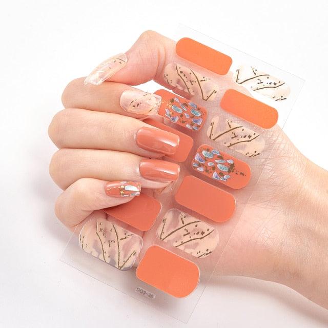 Patterned Nails With Creative Nail Polish Nail Polish Stickers Temporary Tattoos Kids Nails Art Decoration Nail Strips Shiny French Tip Guides Stickers French Nail Stickers Form Fringe Guides for Decoration Stencil Tools